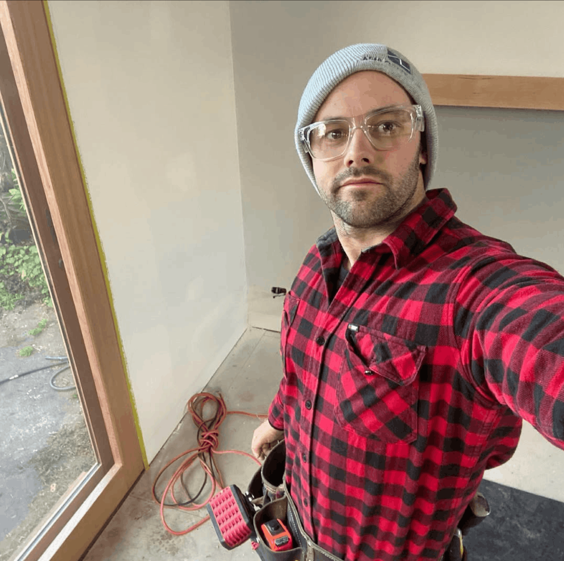 Ash, owner of Ashlo Carpentry, on a Melbourne job site